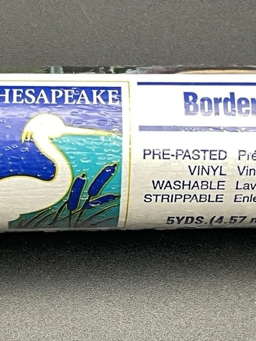 Chesapeake Borderline Pre-Pasted Vinyl Wallpaper Roll - Blue & Green